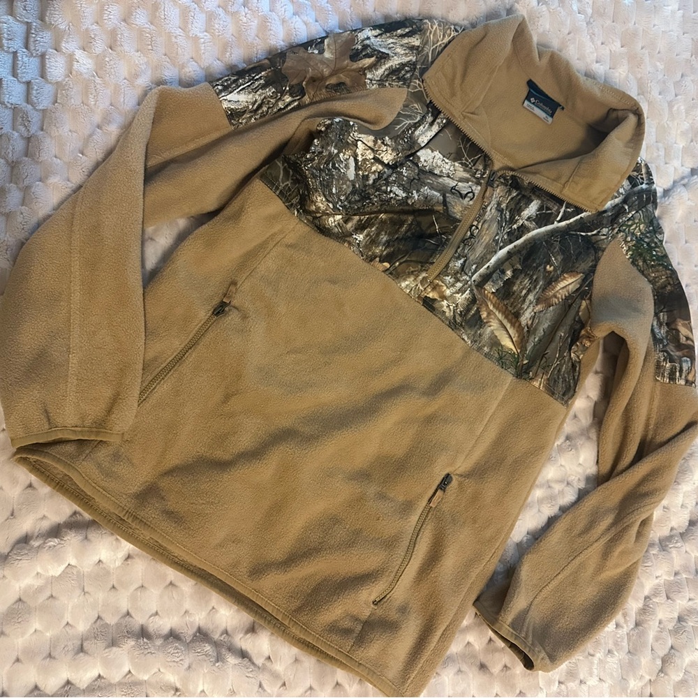 🔥🔥 Columbia PHG Overlay Half Zip Fleece REALTREE Edition Boys XL(18/20)